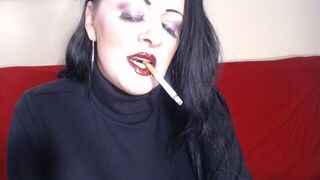 Closeup Smoking Red Glittered Lipstick - porn video