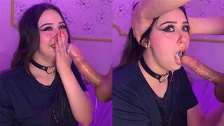 Accidental Cumshot After Best Deepthroat Continued With Cum Eating - porn video