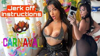 Sexy brazilian brunette dirty talking a hot JOI JERK OFF INSTRUCTIONS CARNAVAL PARTY BRAZIL - porn video