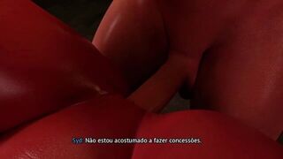 naughty demon sits nicely and gets cumshot on her face - porn video