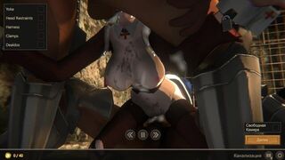 two dicks rhythmically pound the pussy and mouth of a cutie virgin - porn video