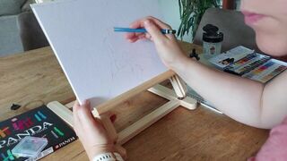 Drawing a naked guy - porn video