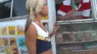 Cheerleader Sucks On Ice Cream Guys Cock - porn video